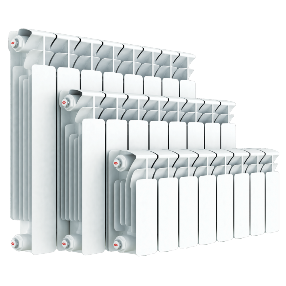 Радиатор отопления биметаллический секционный Rifar Base B200, 5 секции, боковое подключение, 520 Вт… 