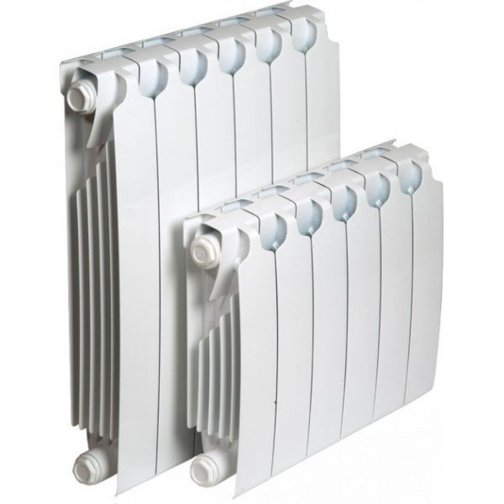 Радиатор отопления биметаллический секционный Sira RS 800, 14 секций, боковое подключение, 3948 Вт ( ДШВ(мм)1120х95х872, 3948Вт, белый (RAL 9010), боковое подключение)